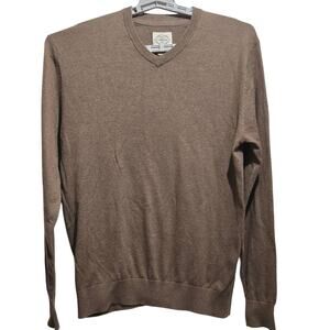 St. John’s Bay Men’s Brown V-Neck Sweater Size M Cotton Acrylic Blend